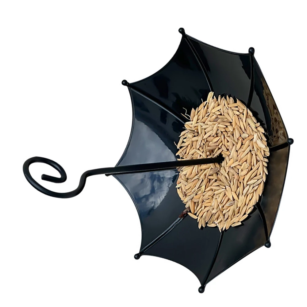 Outdoor Feeding Station Umbrella Bird Feeder For Attracting Wild Birds Robust Hanging Hook Organic Resin Construction