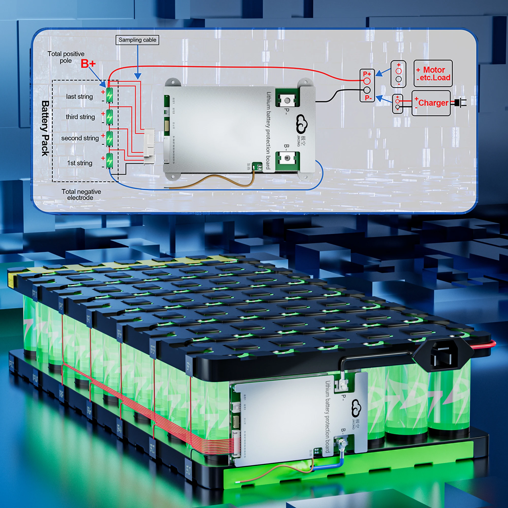 JIKONG Bms B1A8S10P 1A Active Balance 8S 12S 13S 14S 16S 17S 20S 24S Smart BMS Li-ion LTO Battery lifepo4 60A 80A 100A 150A 200A