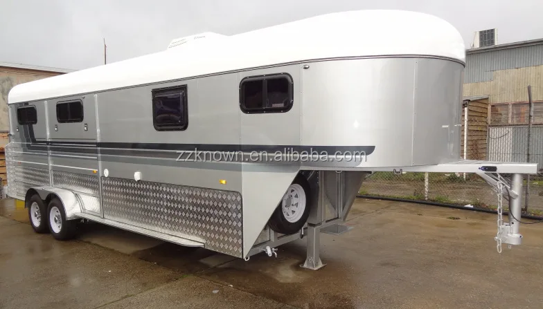 2023 3 Horse Angle Loading Gooseneck Trailer for Sale Luxury Horse Cart Trailer with Living Quarters