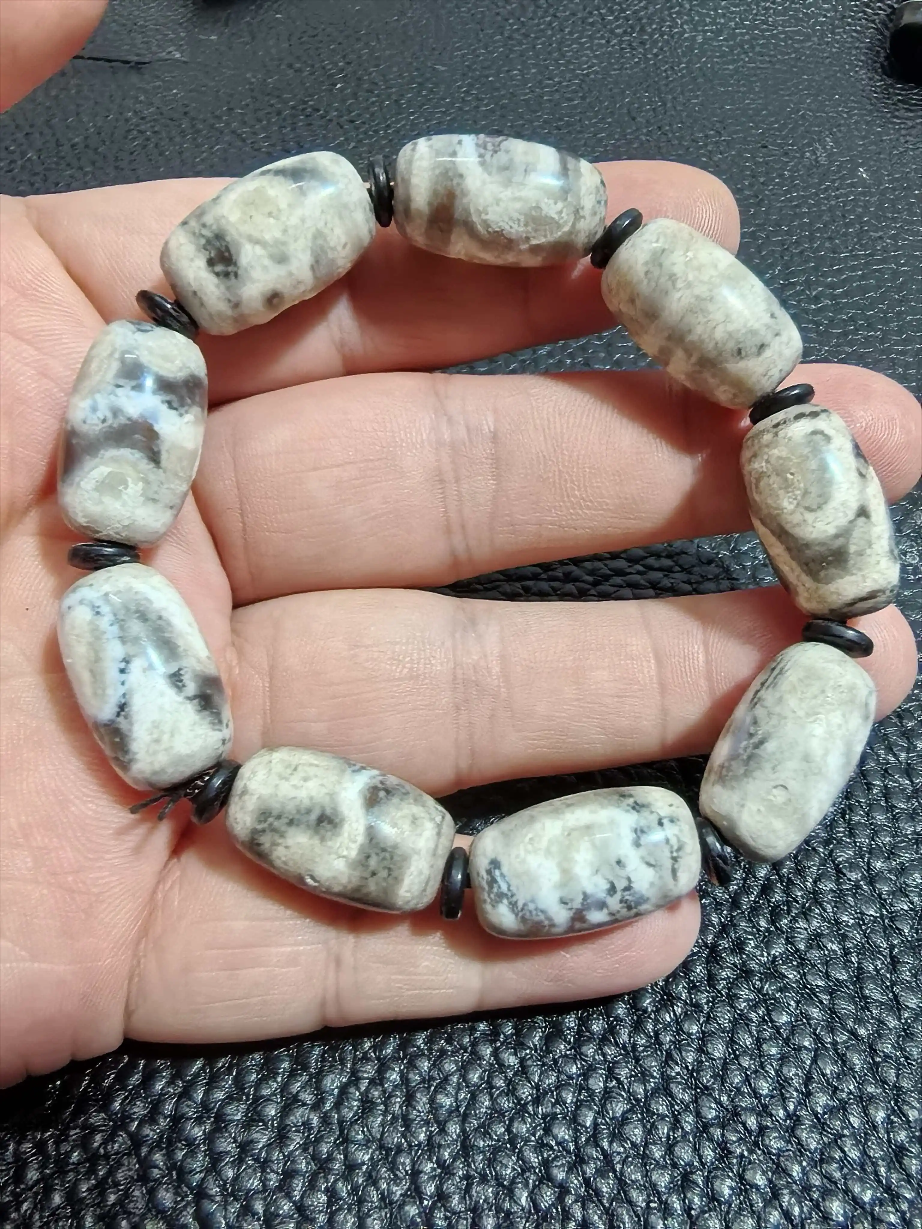 

Huogong браслет из натурального агата, эластичный натуральный белый цвет, фиолетовый женский ювелирный браслет, бесплатная доставка