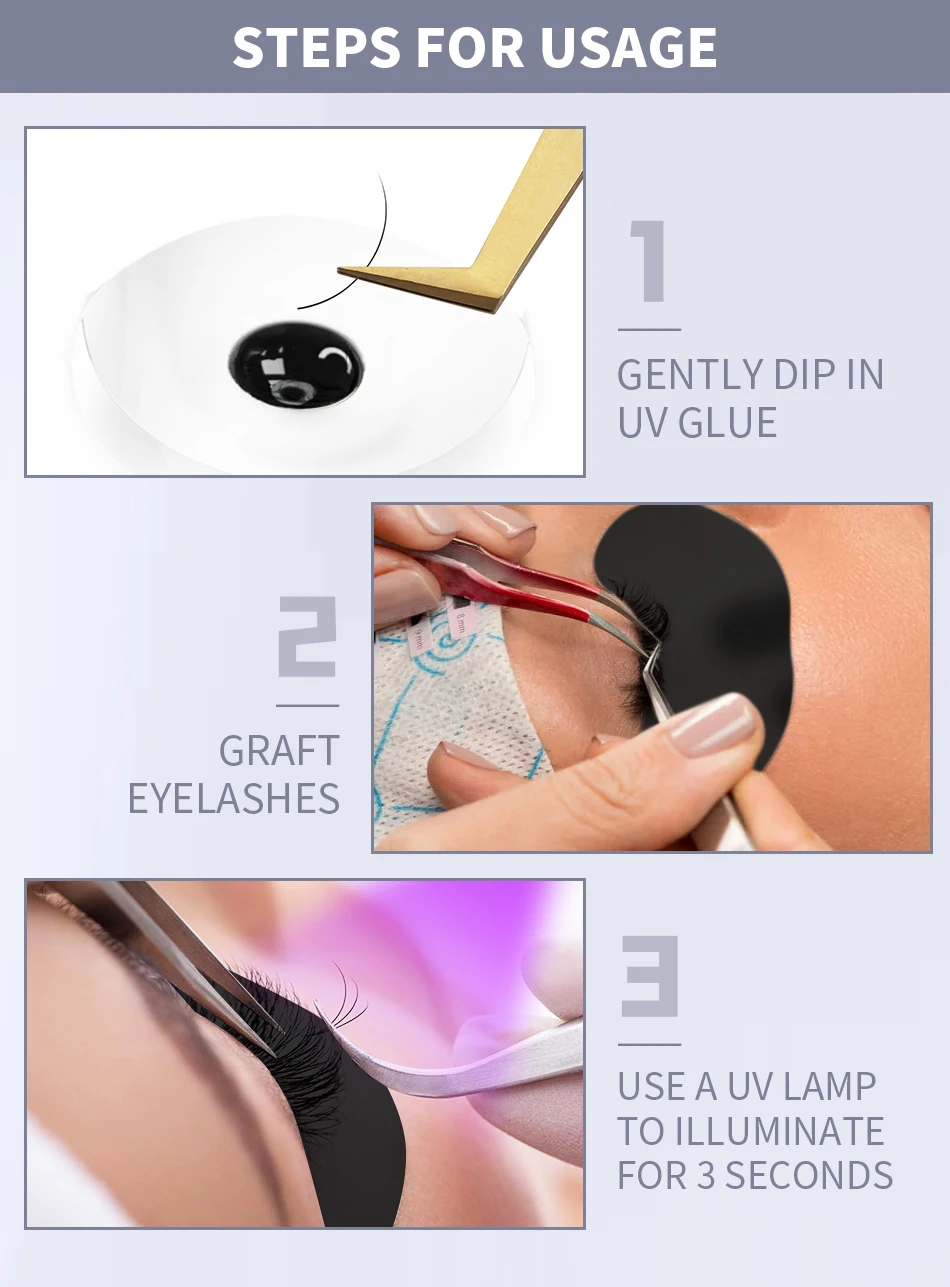 UV-Patches 50 Paar Hydrogel-Wimpernpflaster, schwarzes Pad, Wimpernpflaster, Schönheits- und feuchtigkeitsspendende Augenmaske für Wimpernverlängerungs-Make-up – Detail 4