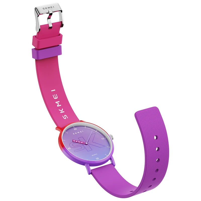 SKMEI Colorful Fashion Ladies Watches PU Transparent Shockproof Teenager Girls Wristwatches Quartz Waterproof reloj mujer 7038