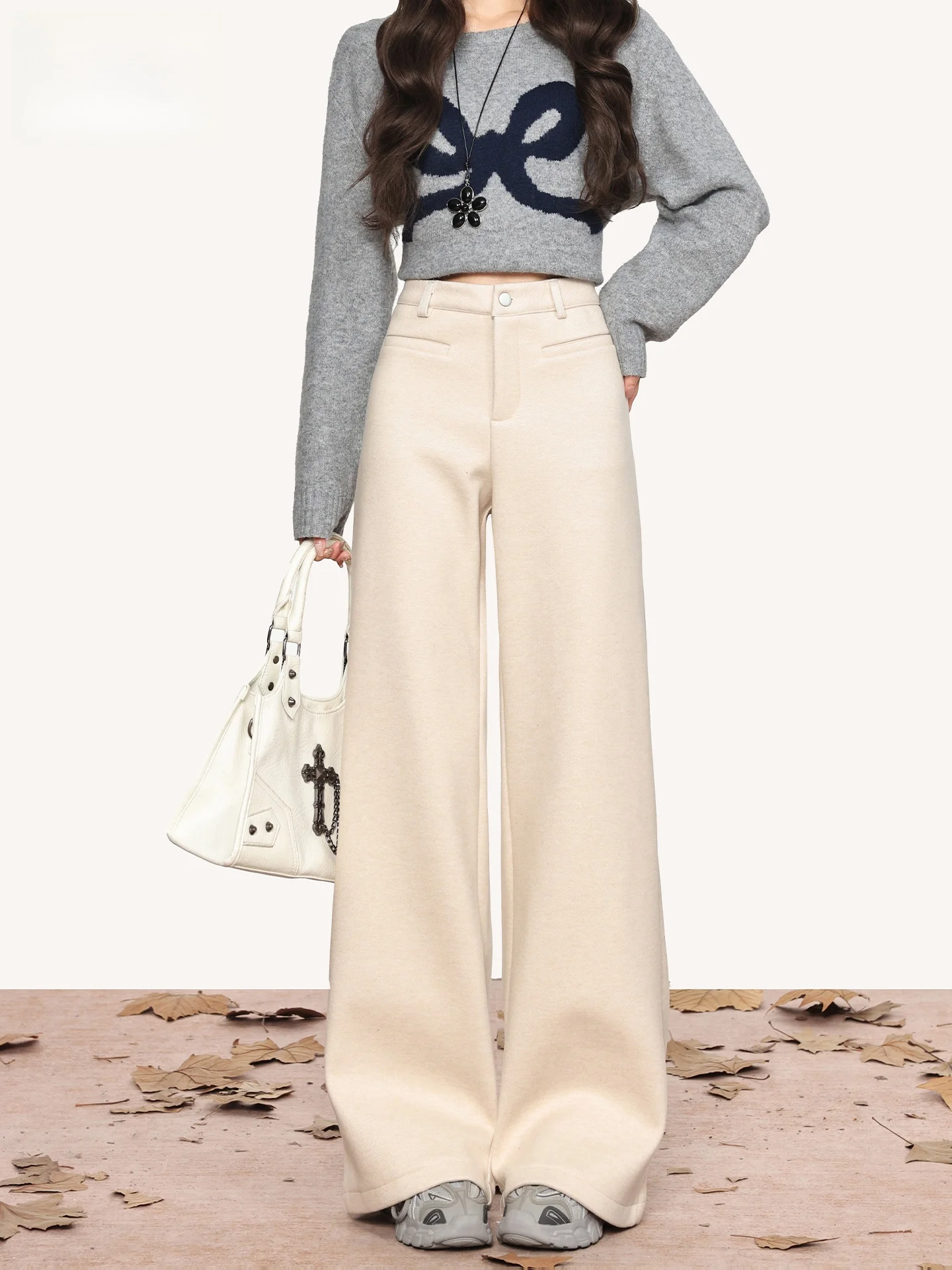 

High Waist Loose Casual Pants Women's Commuter Style Summer New Loose Drapey Micro Flared Suit Pants Korean Style Jeans