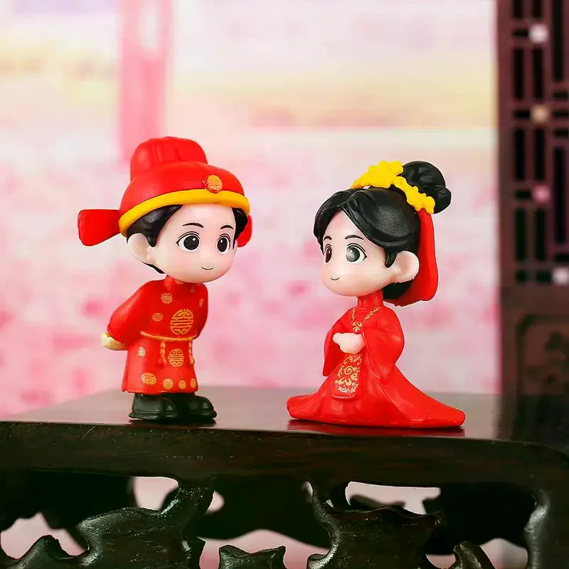 4Pcs/set Mini Couples Figurines Micro Landscape DIY Miniatures Resin Crafts Fairy Garden Moss Home Decor