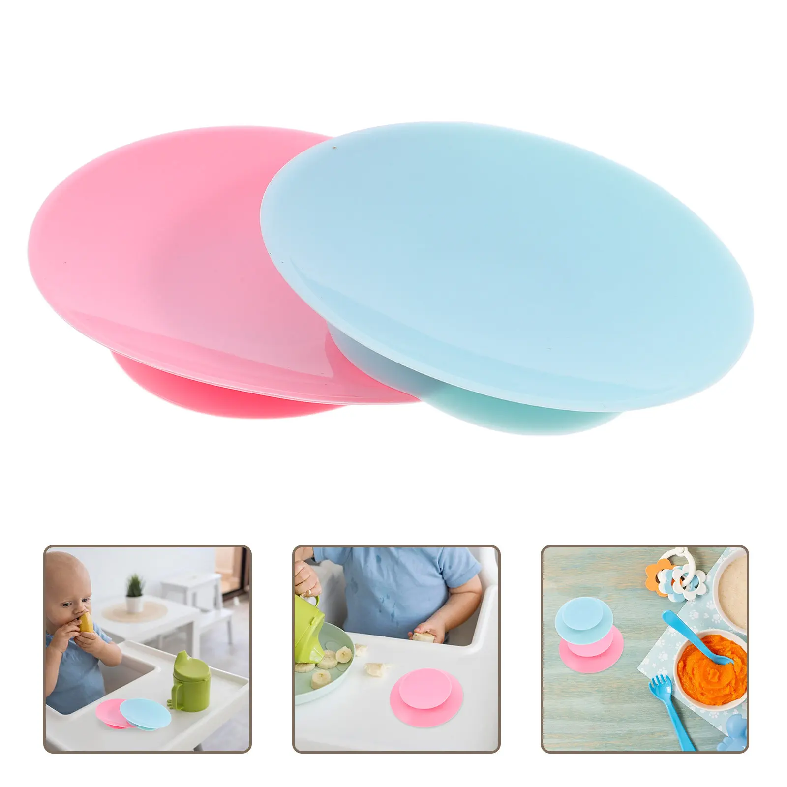 

Набор из 4 силиконовых детских мисок на присосках – Нескользящие миски-держатели для еды для малышей для дома, детского сада и путешествий