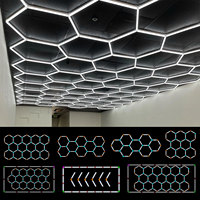 Barbershop Hair Salon Led Ceiling Light Hexagon Garage Light 110V/220V Honeycomb Led Tube Lighting For Car Detailing Workshop