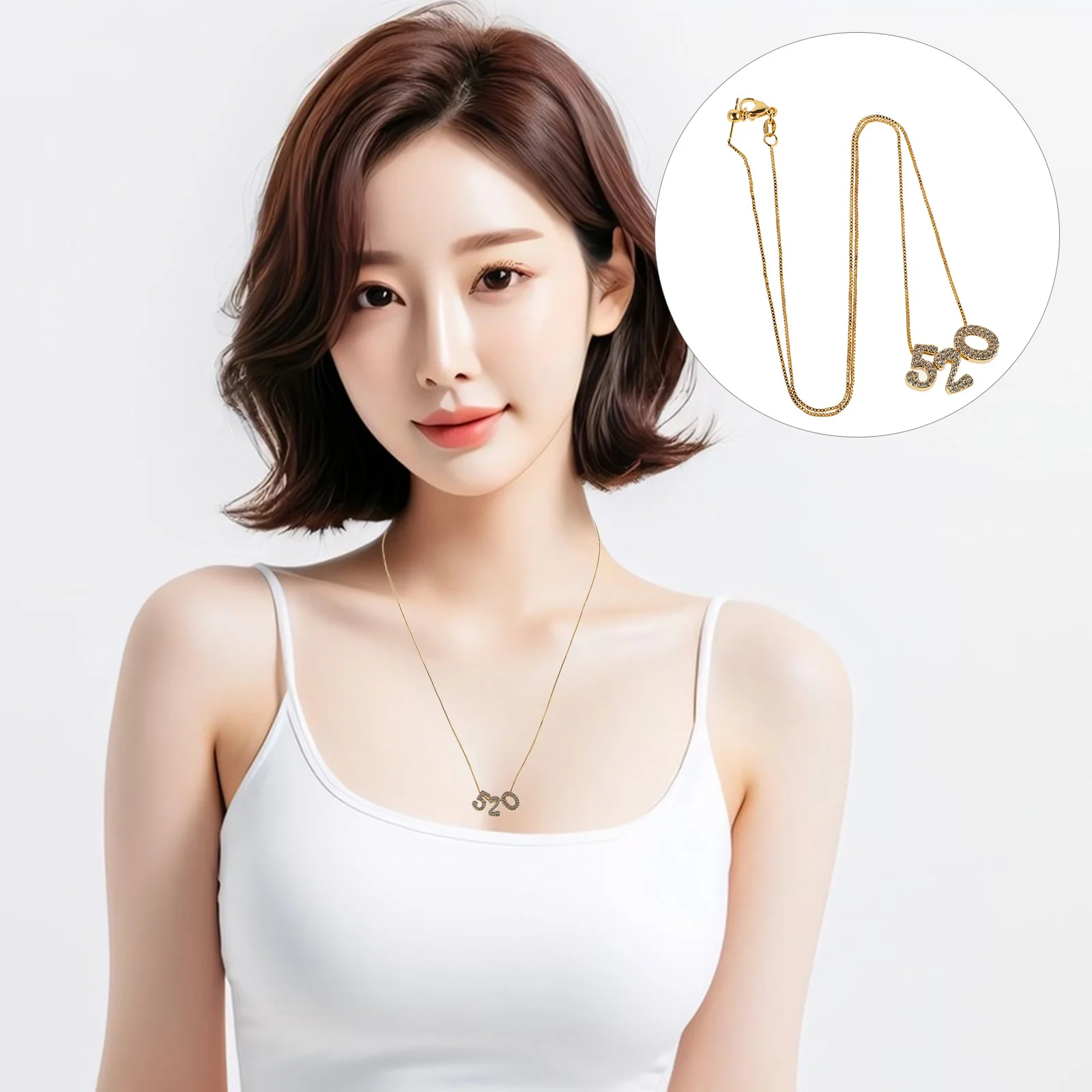 

520 I Love You Necklace For Wife Husband Unique Couples Best Friends Pendant Collarbone Chain Jewelry Birthday Christmas Gift