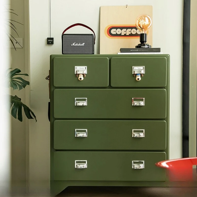 

Japanese-style retro iron cabinet, bedroom four-layer chest cabinet, side cabinet ins metal drawer storage cabinet