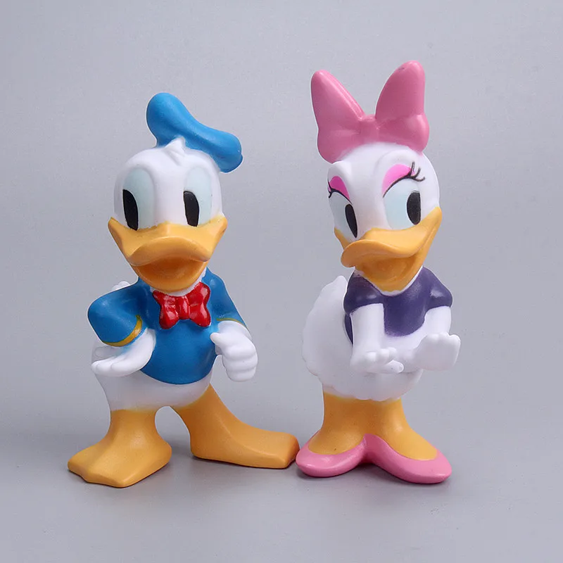 Genuine Disney Donald Duck Daisy Anime Dolls Figure Model Cake Decoration PVC Ornament Cartoon Toys for Children Christmas Gifts