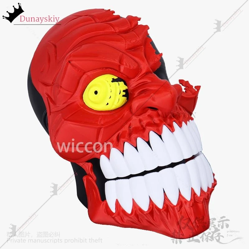 Anime Dandadan Turbo Granny Cosplay Costume 3D Printing Base Red Horror Mask Hard Plastic For Halloween Role-playing Customized