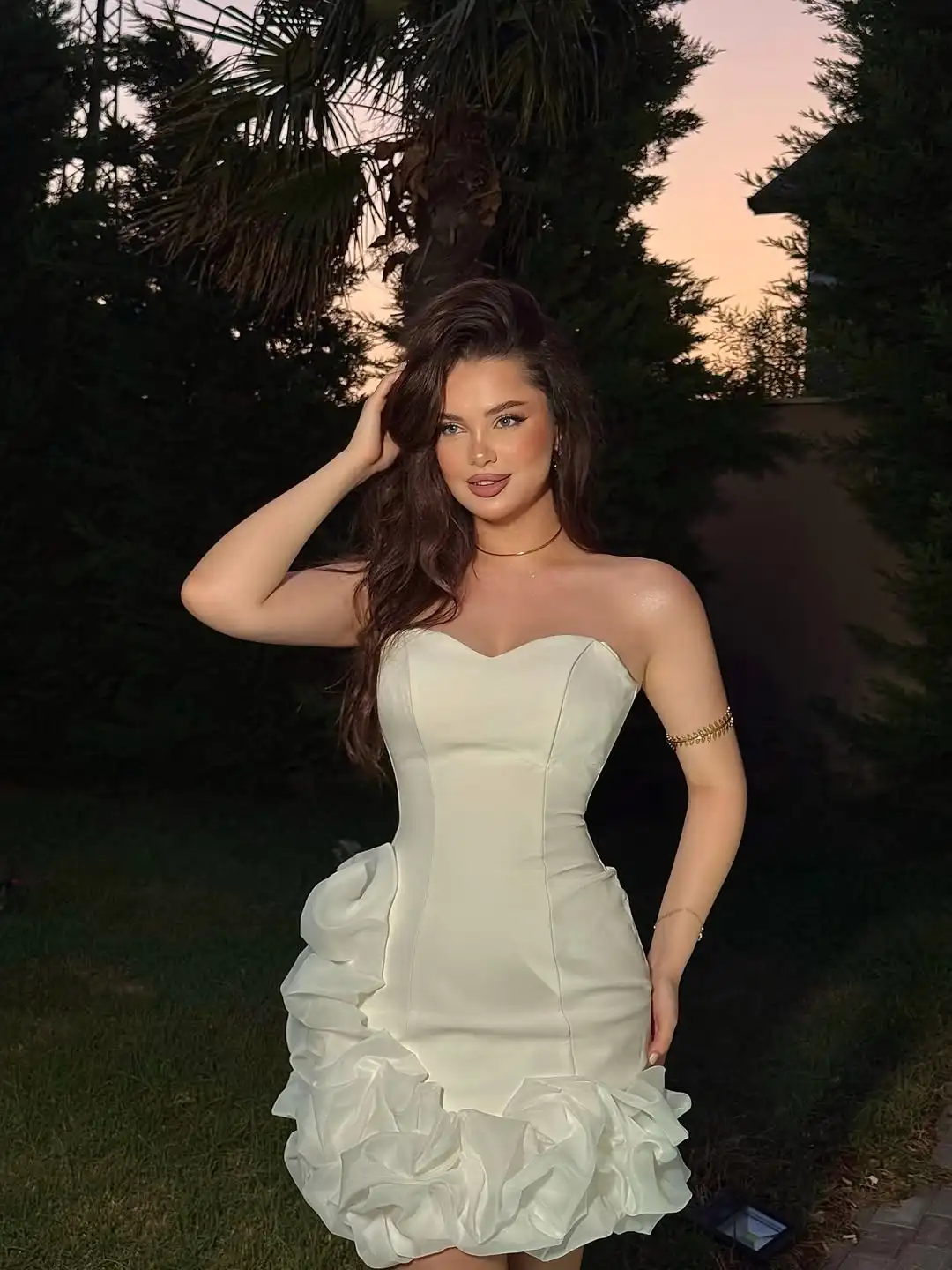 

New Design Sexy Srapless Sweetheart Slim 3D Flowers Ruched Mini Cocktail Evening Prom Dress Wedding Bridal Dress