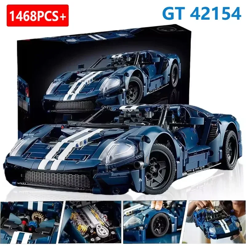 

1468 шт. технический блок GT спортивный гоночный автомобиль 42154 строительные блоки производительность скорость сборка автомобиля MOC модель кирпичи игрушка для взрослых