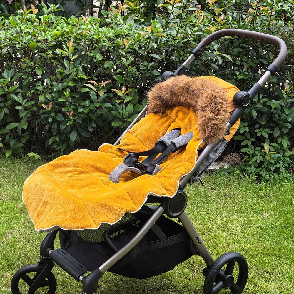 0-36 Months Baby Stroller Footmuff Winter Baby Warm Outside Travel Fashion Yellow White Grey Patchwork Universal Pram Accessory