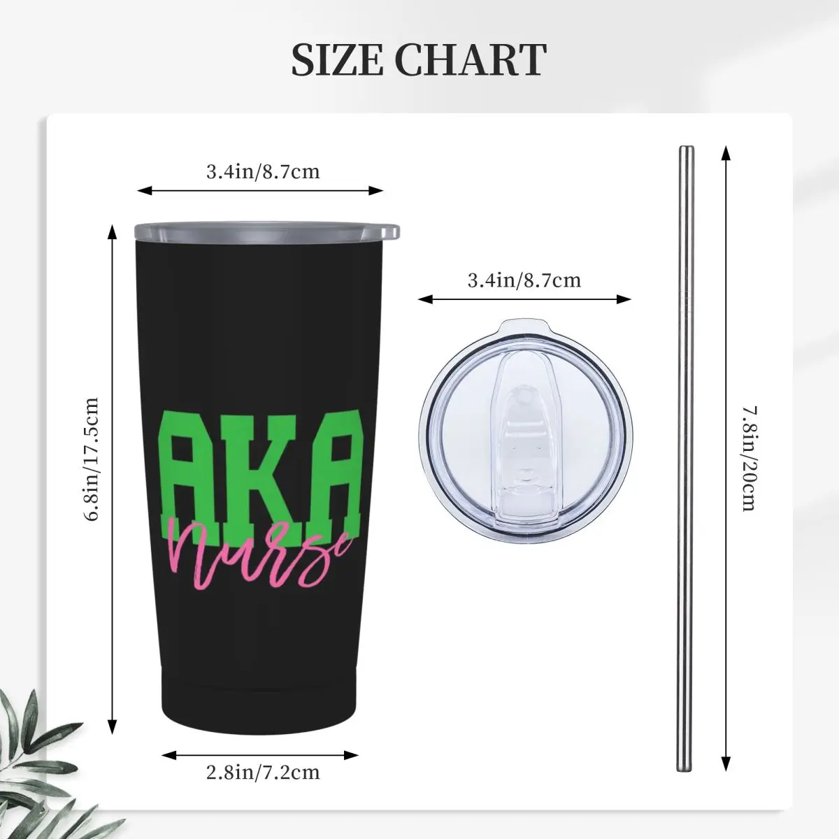 Aka Shirts Aka Gifts Aka Nurse Stainless Steel Tumbler Vacuum Insulated Mug Thermal Cold Bottle Straw With Lid 20oz