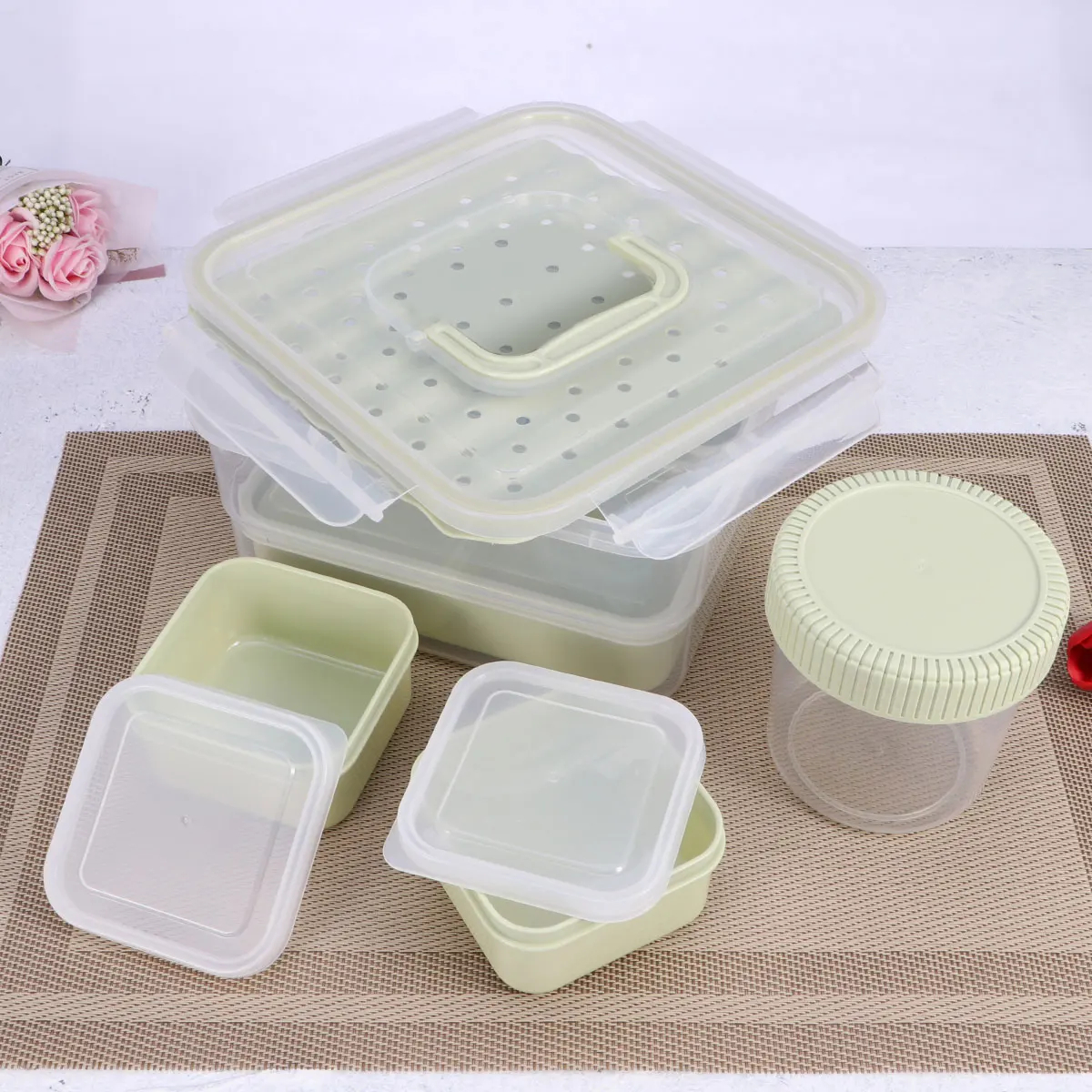 

6 Pcs Fresh Storage Box Airtight Food Containers Lunch for Adults Fridge Prep Snack Meal Kitchen