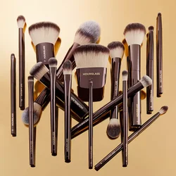 Hourglass Makeup Brush Set Soft Bristles Metal Handle Blush Foundation Brush Powder Eyeshadow Blending Beauty Brush Makeup Tools