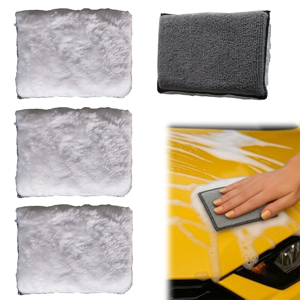 During Vehicle Maintenance 13*9*3cm Car Wash Sponges Versatile Car Detailing Pad Auto Accessory Dual-Sided Design