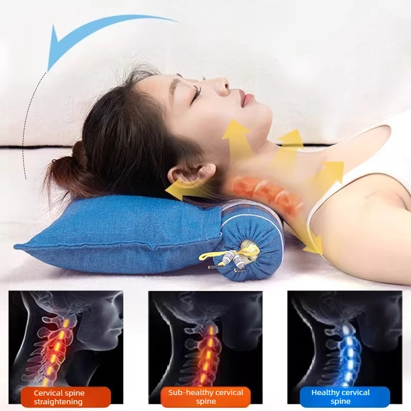 Cervical Special Multiusage Massage Pillow Buckwheat Wormwood Effective Support Temperature Sleep Aid Health Pillow for Home