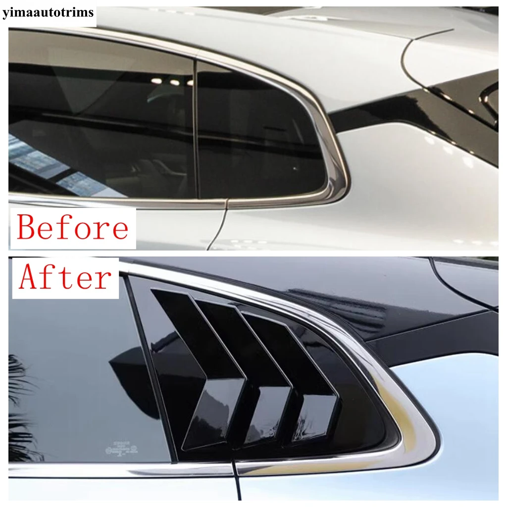 For Geely Zeekr 001 2021 - 2023 Rear Spoiler Wing Side Window Triangle Louver Sunshade Panel  Trim Black Accessories Exterior