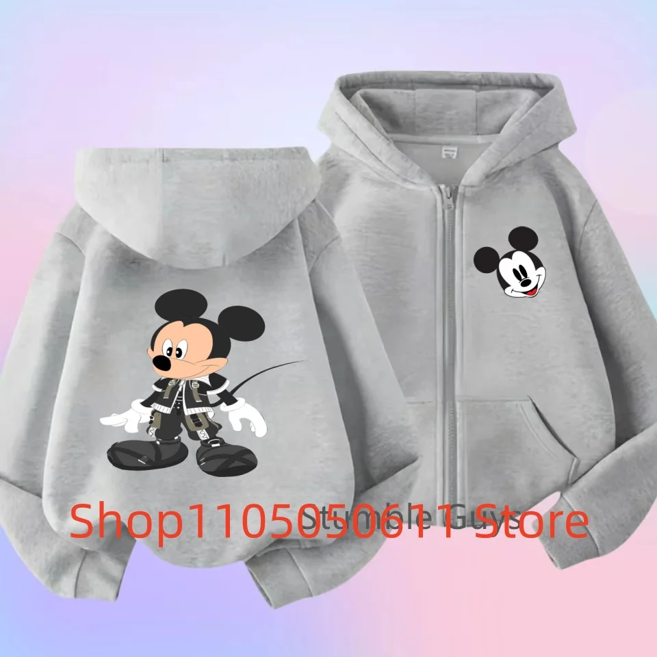 الأطفال لطيف ميكي ماوس هوديي سستة نمط معطف الفتيان الفتيات 3-12Yrs هدية طويلة الأكمام ملابس عادية الساحرة