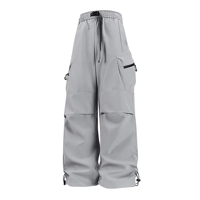 ربيع الخريف عارضة بانت أزياء فضفاضة مريحة للتنفس جيوب متعددة البضائع السراويل الطويلة اللياقة البدنية الجري عارضة بنطلون #4