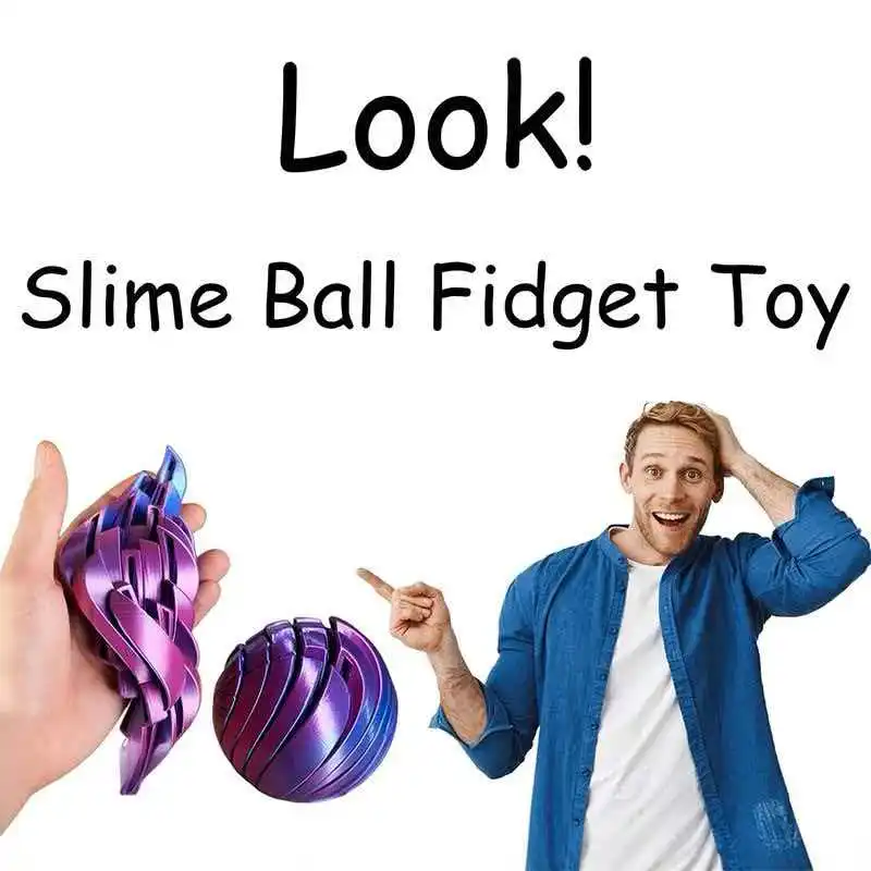 

3D печатная игрушка Twistsphere Fidget Toy Slime Ball Fidget Toy Gear Жидкий шарик с вращающимся дизайном Игрушки для облегчения тревоги