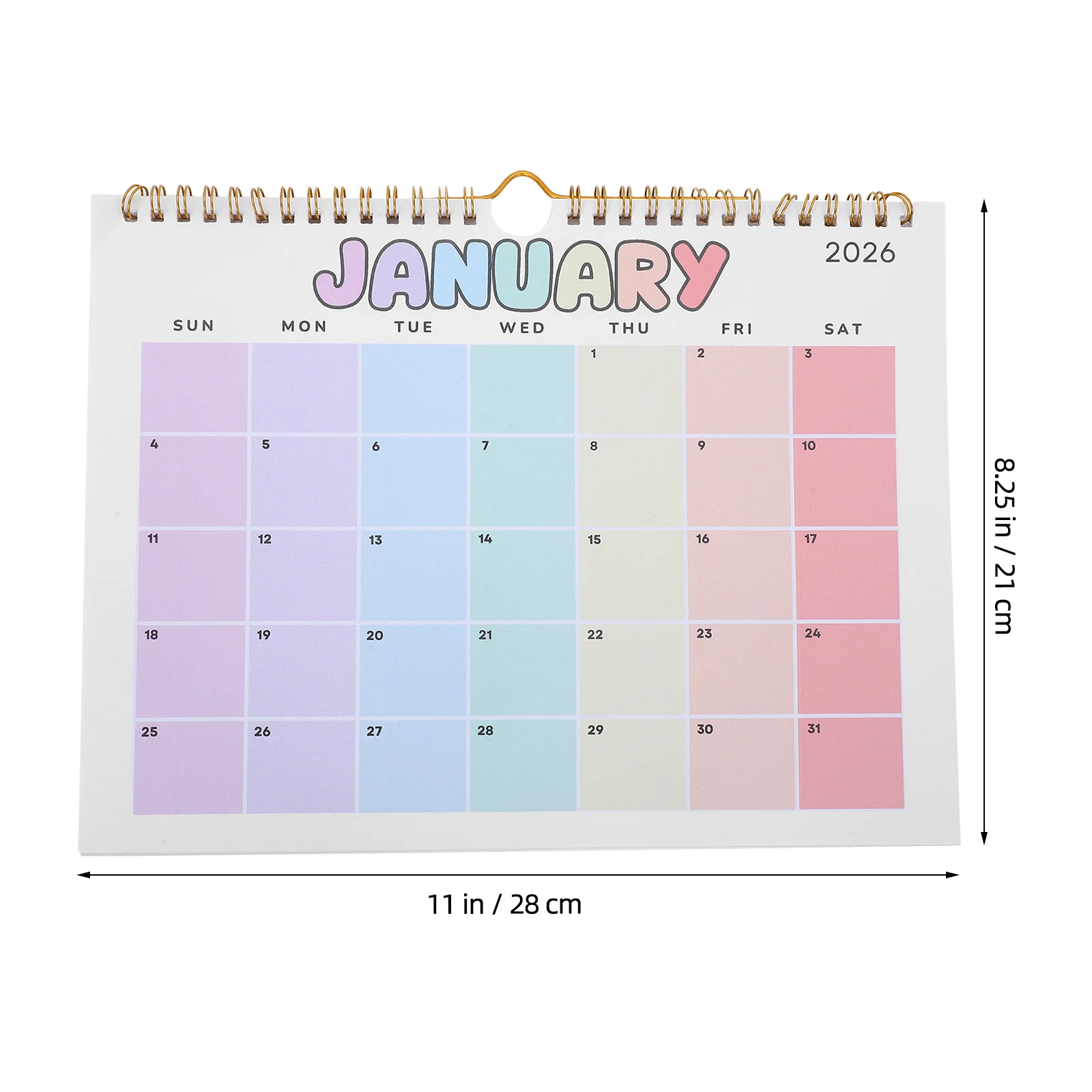 2026 Year Wall Calendar 11x8.25 Spiral Hanging Planner Monthly Planning Family School Office Wall Organizer Minimalist Calendar