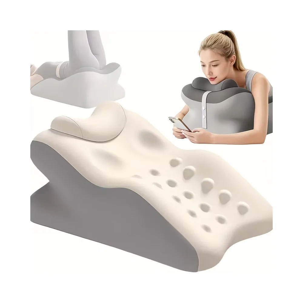 Multifunctional Lap Pillow Ergonomic Cervical Support with Detachable Cover, Backrest & Lying Pillow for Side/Back