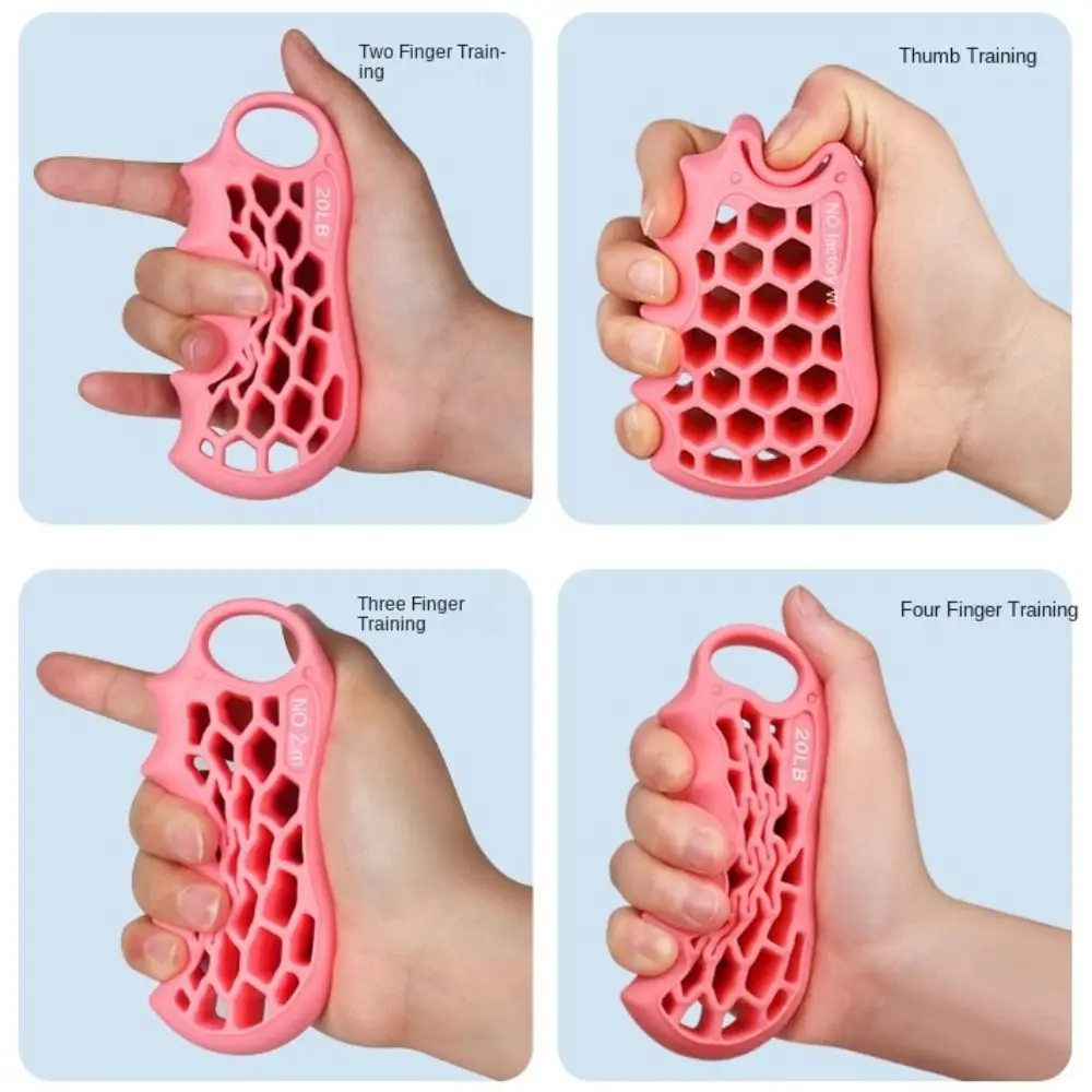 

Honeycomb Grip Strength Trainer with Carrying Ring Hexagonal Finger Strength Exerciser Ergonomics Silicone