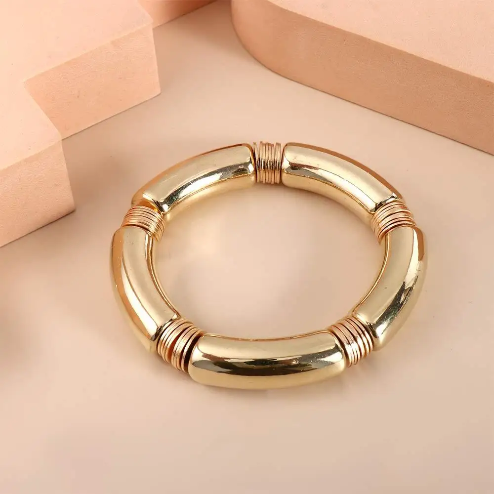 Vintage Niche Curved Bamboo Tube Hot Sale Marble Grain Fashion Jewelry Women Bangles Lady Bracelet Gifts For Her
