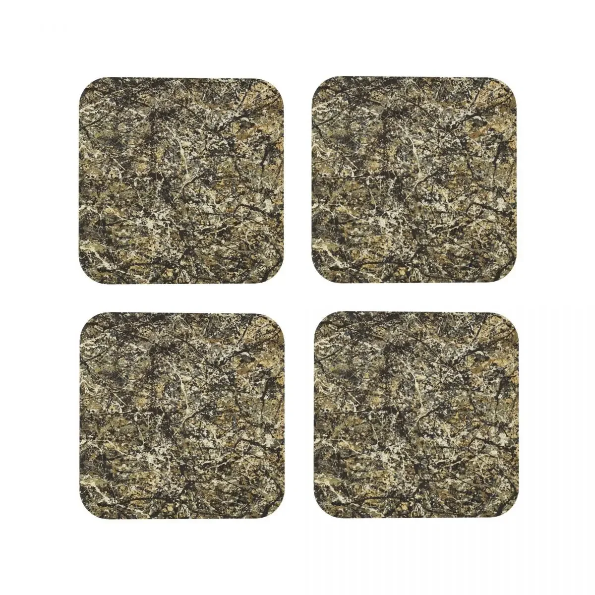 Jackson Pollock. One Number 31 Coaster Coffee Mat Leather Placemats Cup Tableware Decoration & Accessories Pads for Home Kitchen