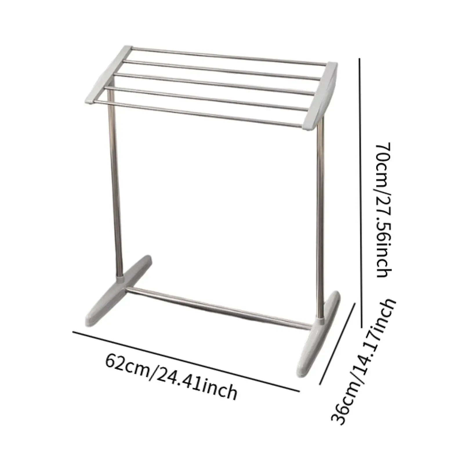 Heavy Duty Stainless Steel Clothes Drying Rack Freestanding Towel Storage Hanger for Indoor Balcony Laundry Organization