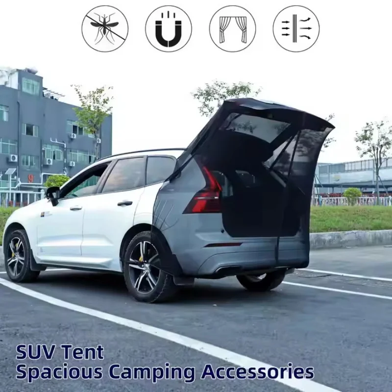 Car Tailgate Screen Window Outdoor Camping Ventilated Trunk Mesh Cover Anti-Mosquito Insect-Proof for Self-Driving Travel
