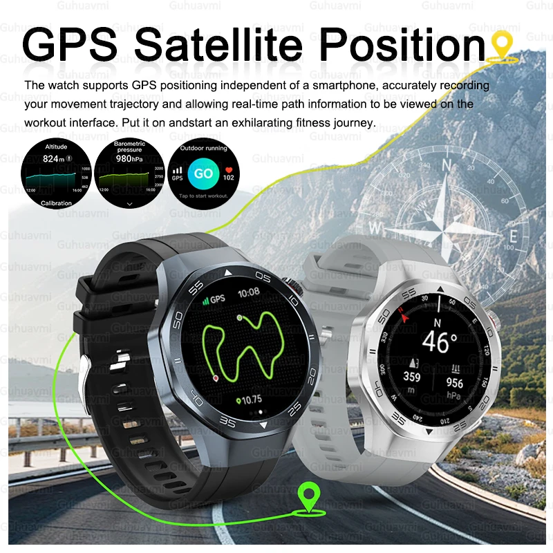 2025 ساعة أصلية جديدة GT5 Pro ساعة ذكية 1.53 بوصة HD AMOLED شاشة GPS مسار معدل ضربات القلب بلوتوث دعوة البوصلة ساعة ذكية للرجال