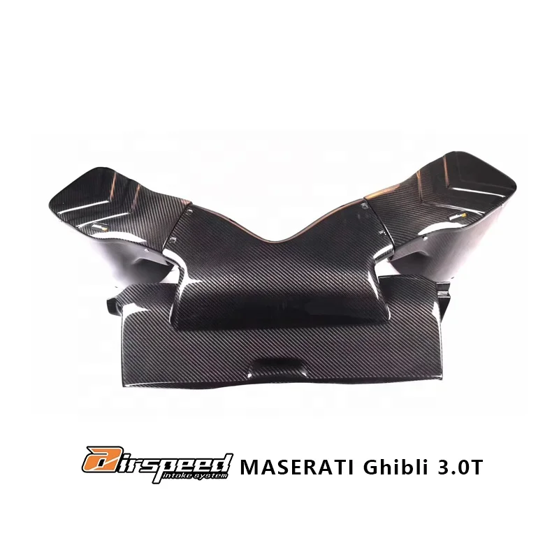 Airspeed Brand Neat and Clear Surface Texture 100% Dry Carbon Fiber Cold Air Intake System For MASERATI Ghibli 3.0T