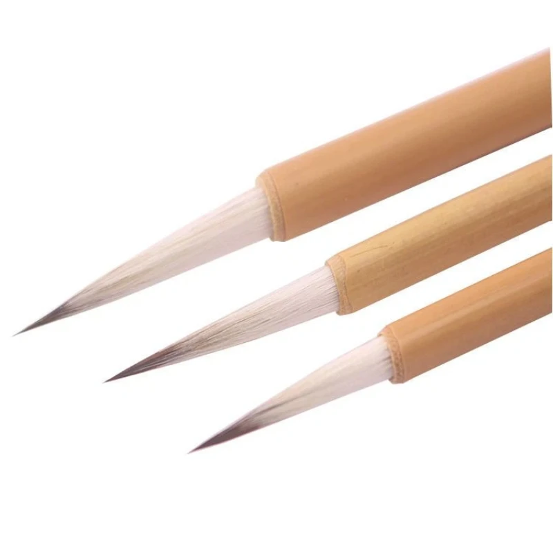 Chinese Painting Brush Watercolor Landscape Scriptliner Woolen Mixed Hair Calligraphy Brush Pen Slim Gold Style Practice Brush