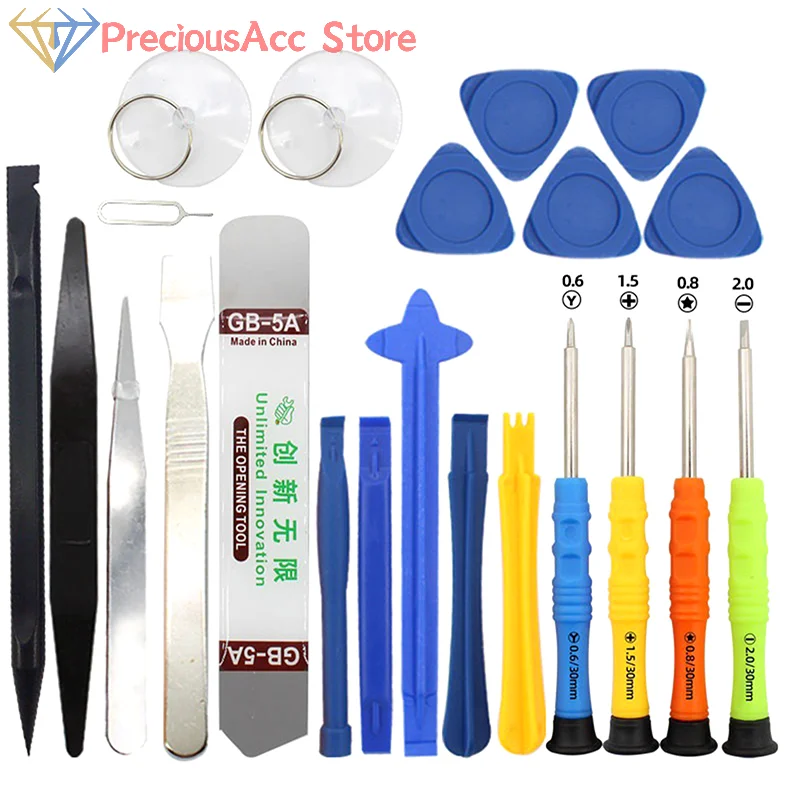 1 conjunto de conjuntos de chave de fenda spudger 22 em 1 kit de ferramentas de abertura de reparo para celular tablet computador desmontar ferramenta manual
