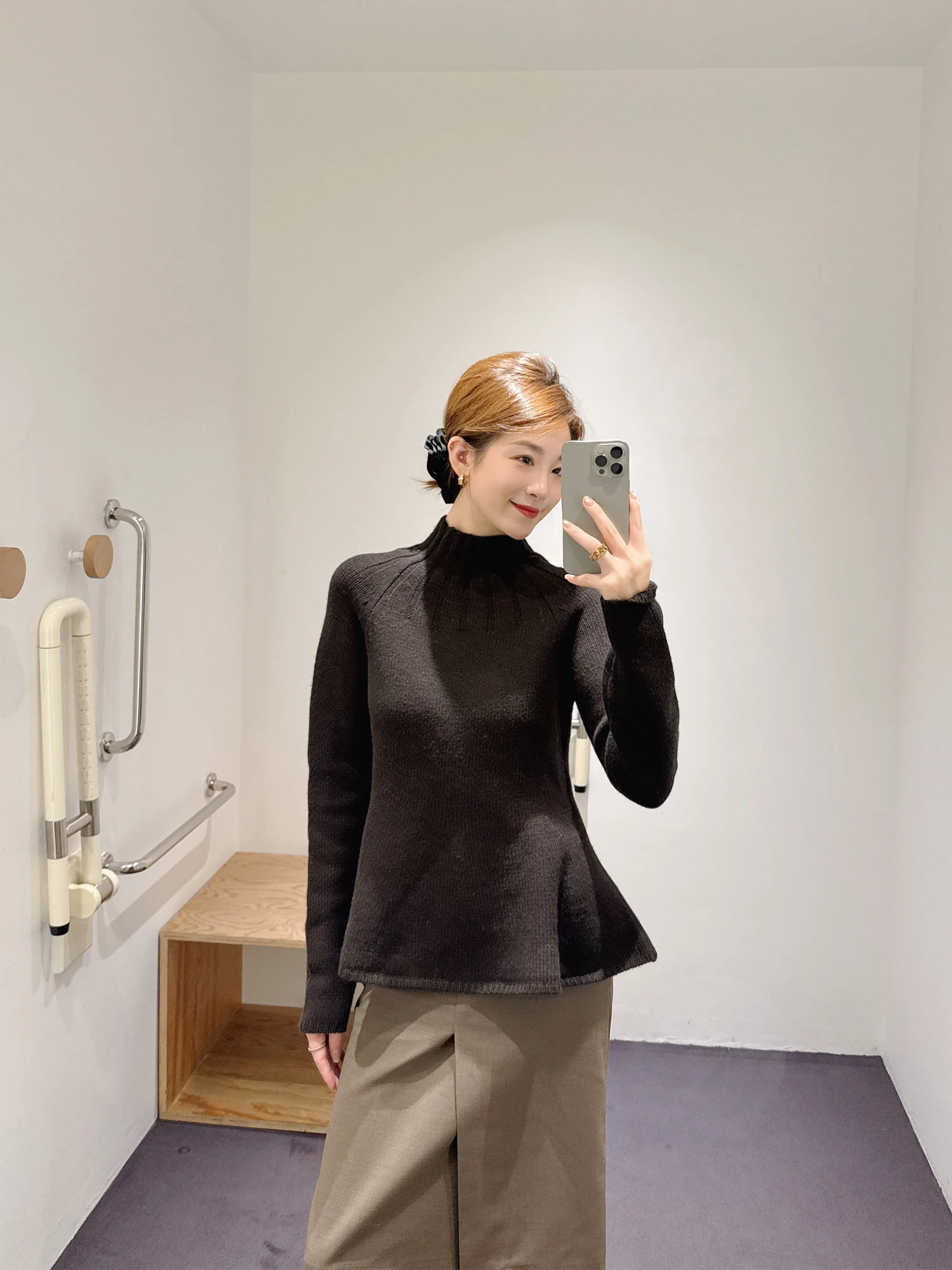 

Faionable Slim Fit Knitted Wool Sweater Women's Autumn Winter New Sle f High Collar Long Sve Warmth Emitting ...