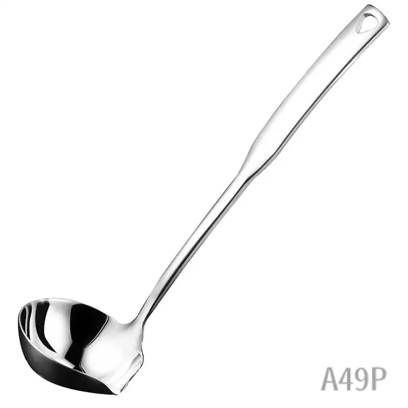 

P4-Kitchen Soup Ladle 304 Stainless Steel Soup Ladle With Pour Spout Gravy Ladles For Serving,11.8 Inch
