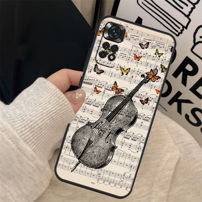 Sheet Music Case For Xiaomi Redmi Note 11 Pro Note 12 8 9 10 Pro 9S 10S 11S 12S 9C 10A 10C 12C Cover