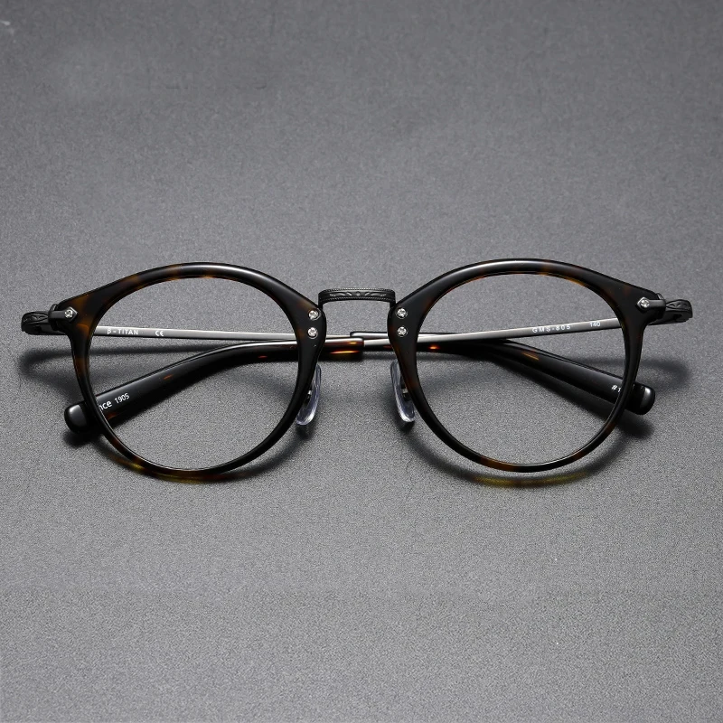 

Acetate Titanium Glasses Frame Men Retro Vintage Round Prescription Eyeglasses frames women Myopia Optical Spectacles Eyewear