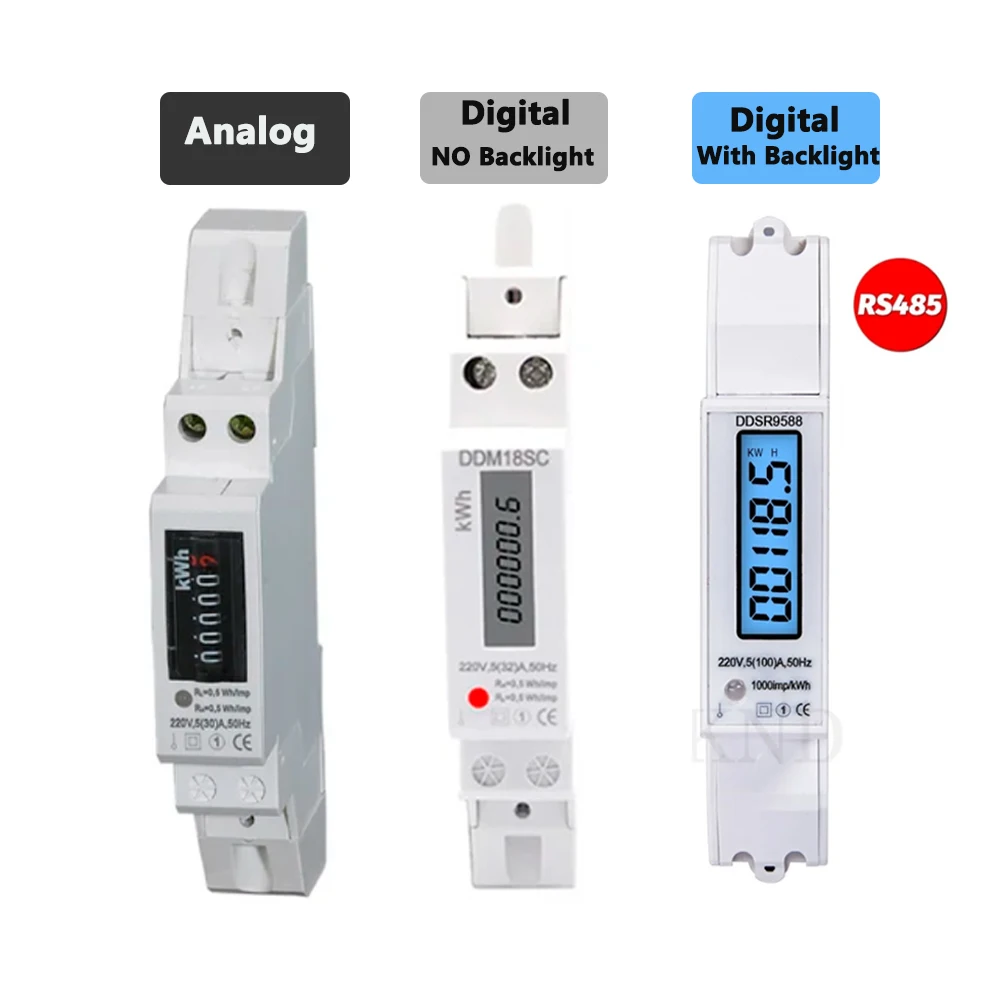 Multifuncional Wattímetro Digital Voltímetro Amperímetro Lcd Display de Retroiluminação Trilho Din Medidor Kwh ac 230v 5100a Rs485 Modbus-rtu 1p