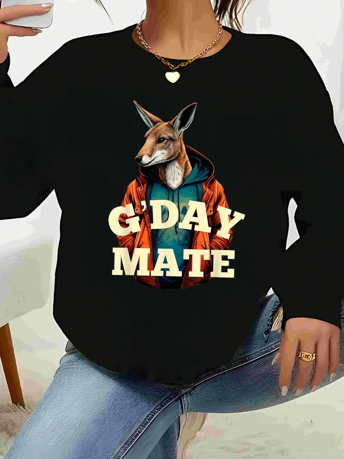 

Толстовка с принтом Kangaroo g'Day Mate, повседневная одежда на День Австралии, женская мода