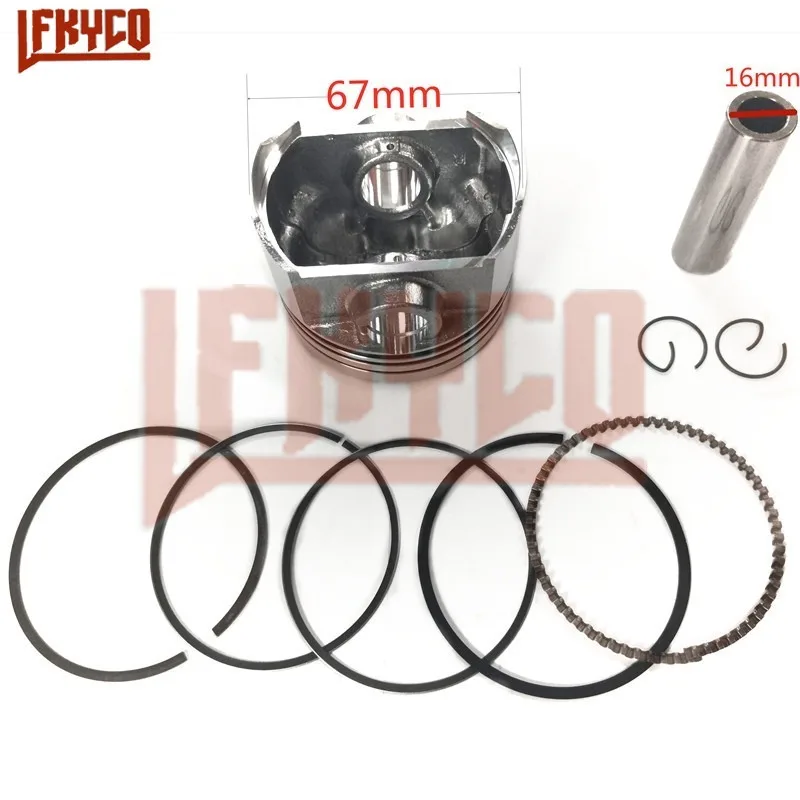 Engine Parts STD 67mm Bore for Zongshen Honda CG250 CG 250 Cylinder Piston Pin 16 Rings 1.2*1.2*2.5 Kit Motorcycle Accesories