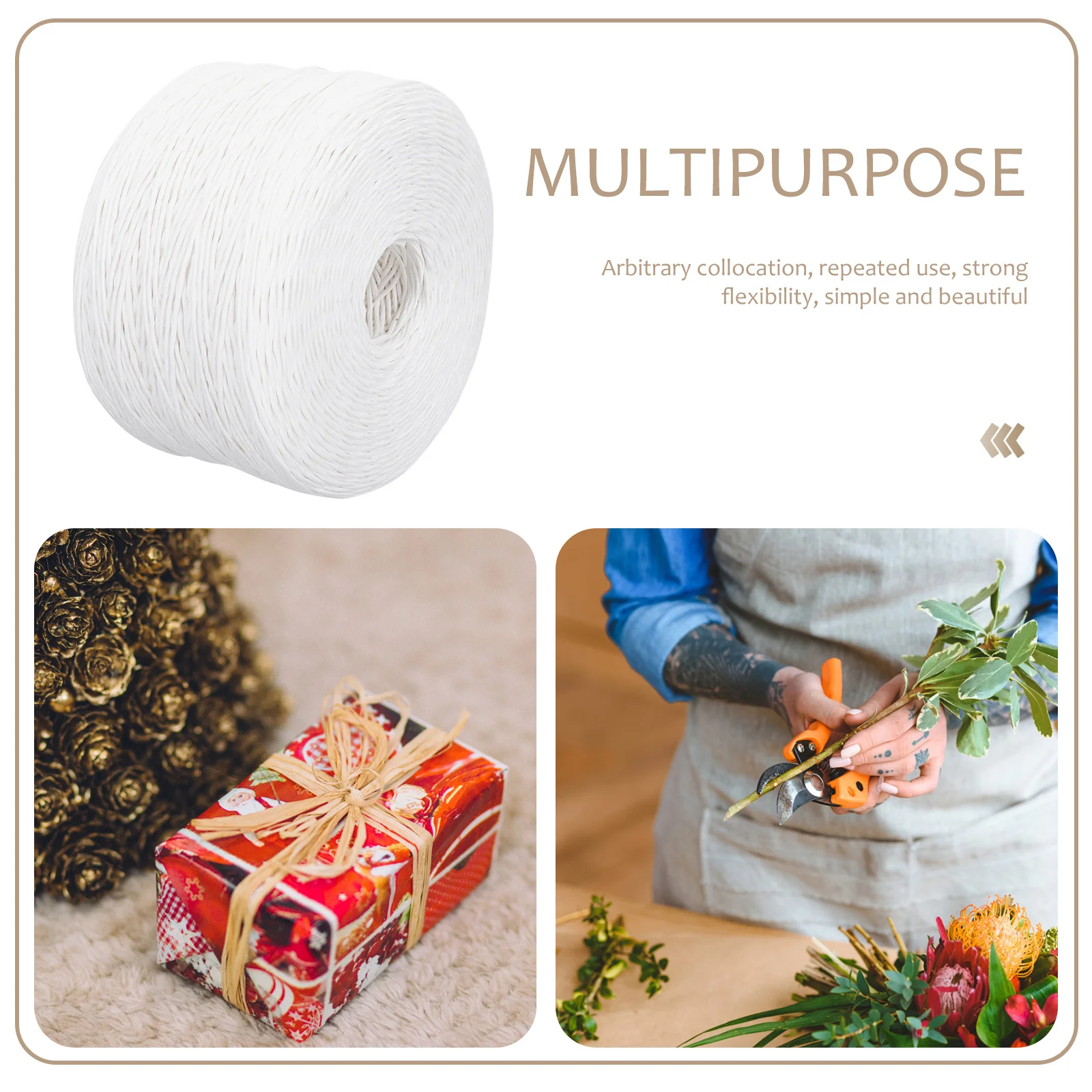 1 Roll Kraft Paper Rope Handmade DIY Lampshade Materials Durable Multifunctional Gift Decorative Twine Paper Rope