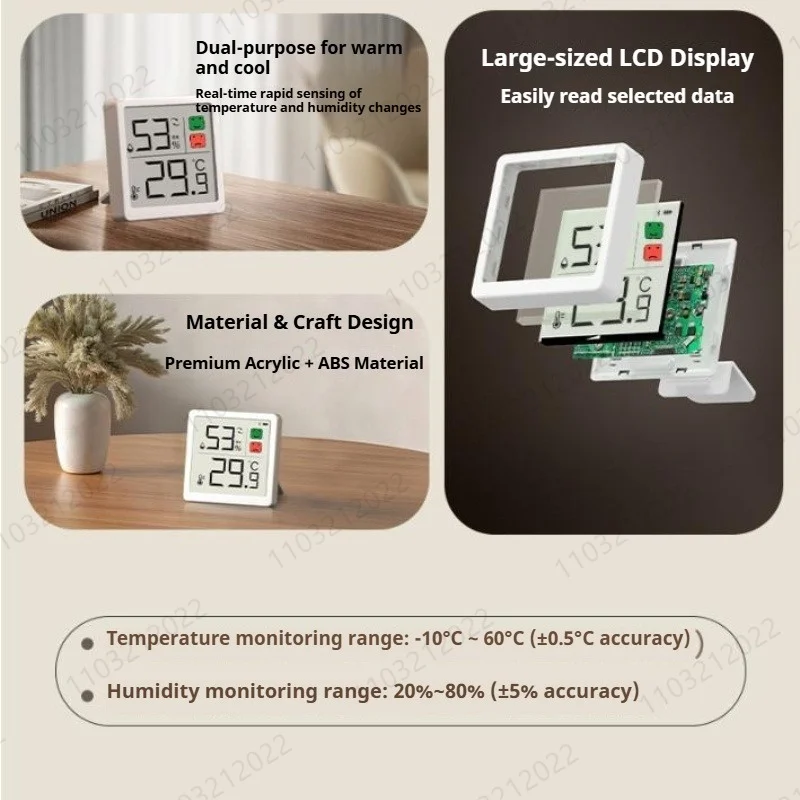 Youpin-termómetro Digital LCD, Mini higrómetro para interiores, práctico higrómetro electrónico de temperatura, Sensor, termómetro para el hogar