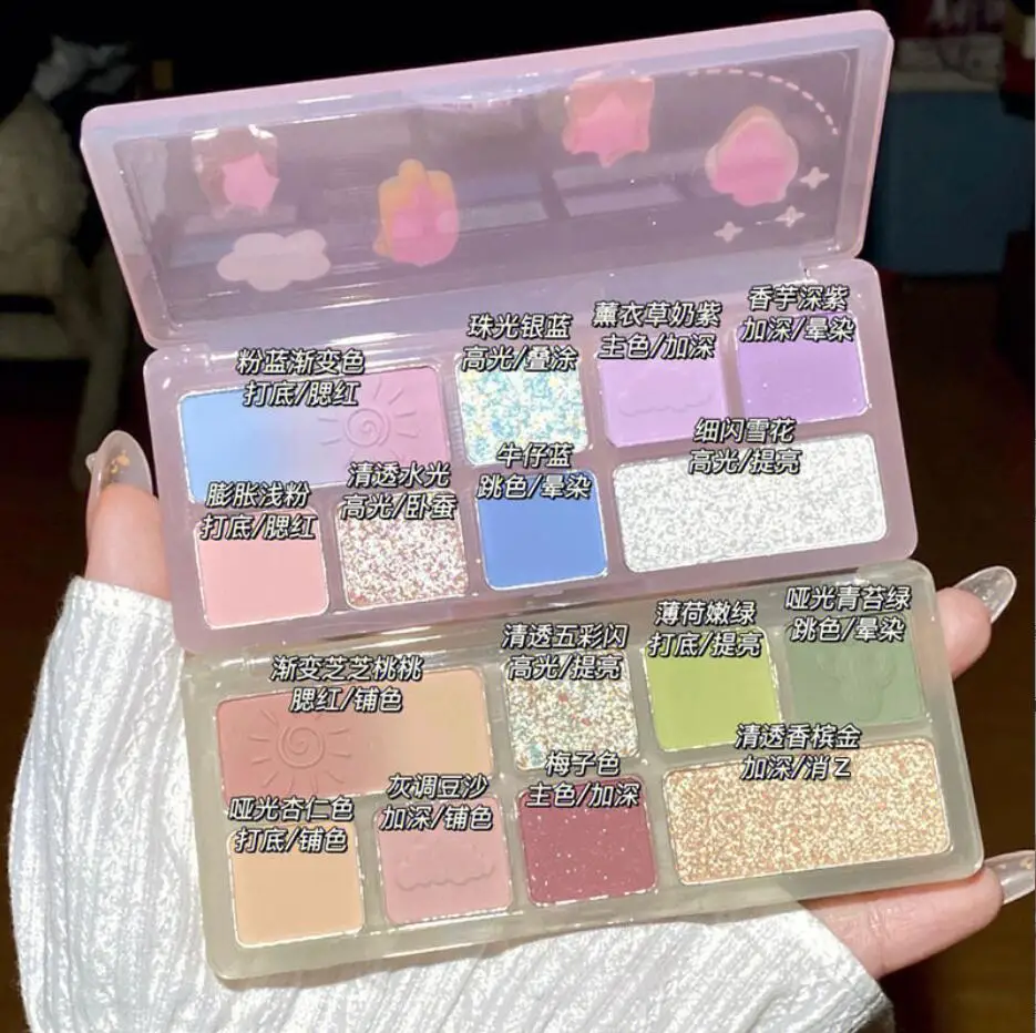 8 Colors Eyeshadow Palette Pearly Matte Purple Color  Portable Shiny Long Lasting Natural Eyeshadow Eye Makeup Cosmetic T2327