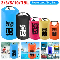 2-15L Waterproof Dry Bag Beach Swimming Bag Foldable Motorcycle Storage Pack Kayaking Rafting River Trekking Floating Water Sack