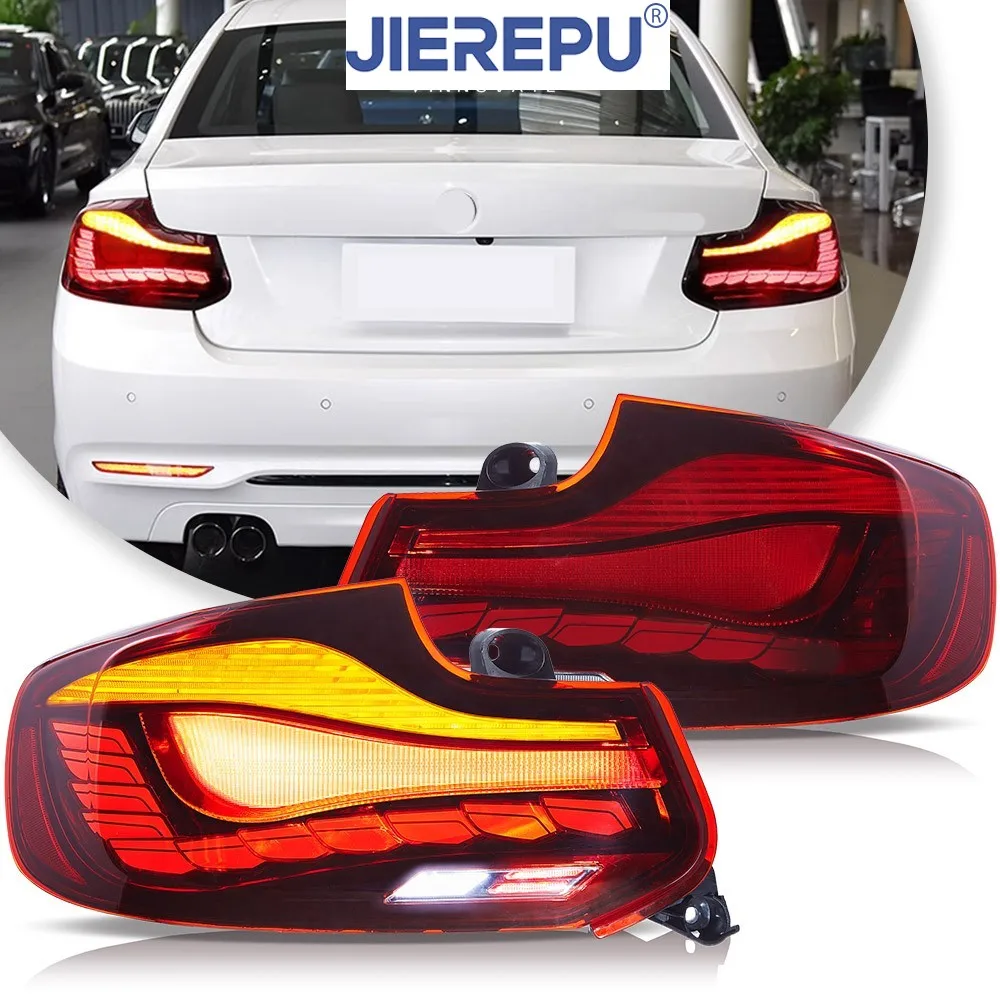 

1 пара красных полностью светодиодных задних фонарей в сборе для BMW 2 серии 2014-2020 F22 F23 M2, задний фонарь с анимацией, аксессуары для автомобильных фар