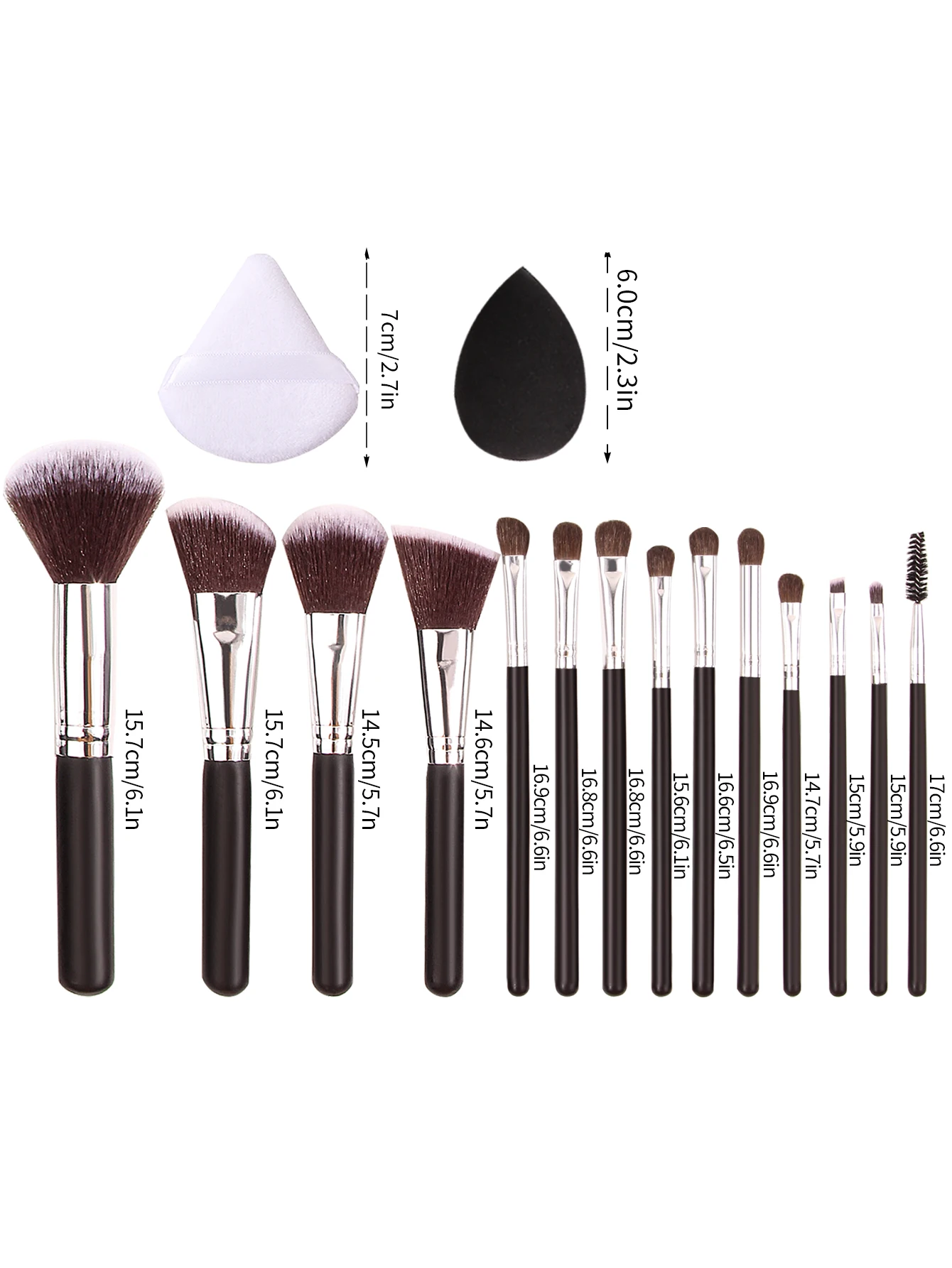 Conjunto de pincéis de maquiagem de alta qualidade, 4/14/18 peças, pincel de pó solto, pincel de blush, conjunto de pincéis faciais + conjunto de sopro de pó sem entupimento